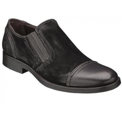 Bacco Bucci "Gentile" Black Genuine Suede Italian Calfskin Slip On Boots